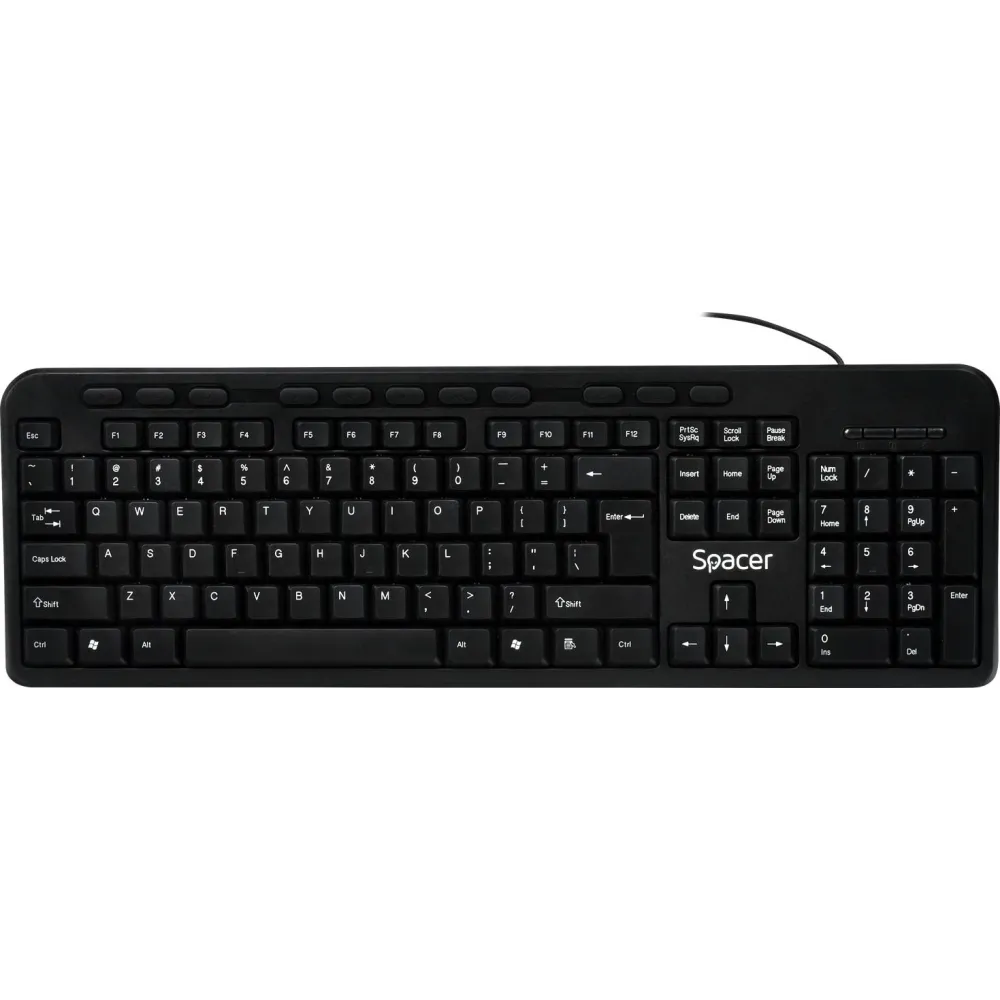 Tastatura spacer usb multimedia 104 taste + 11 taste multimedia anti-spill black spkb-169 45504123   (include tv 0.8lei) Spacer 