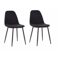 SET 2 SCAUNE DINING JAQUARD- BLACK