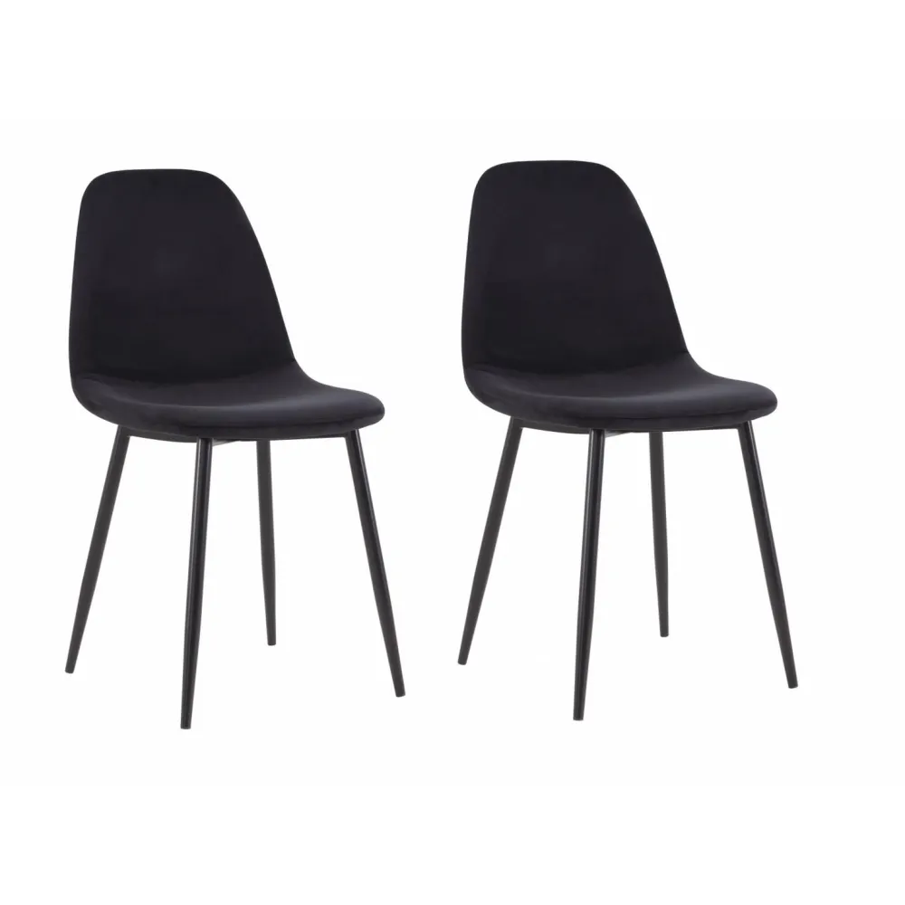 SET 2 SCAUNE DINING JAQUARD- BLACK