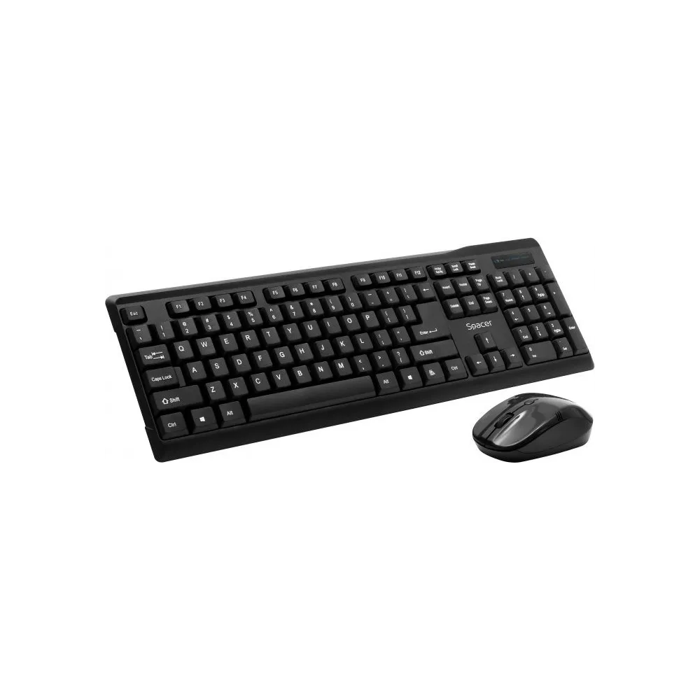 Kit wireless spacer tastatura wireless + mouse wireless black spds-1100   (include tv 0.8lei) Spacer - 1