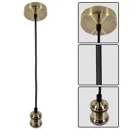 Pendul vivalux retro antique brass e27 max. 60w textil/metal ip20