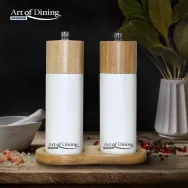 Set of 2 modern salt & pepper grinders 16 cm