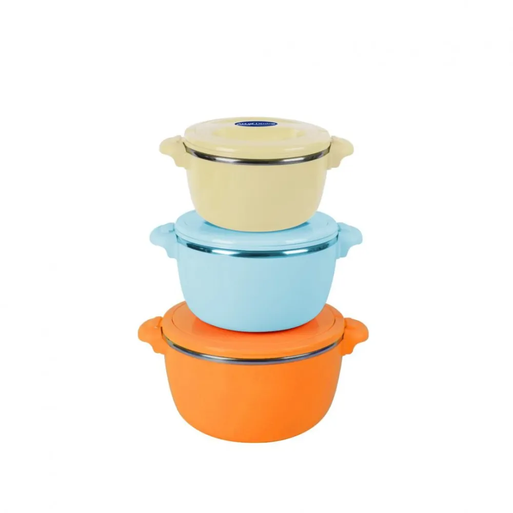 Belly orange food warmer 3 pcs set: 2+4+6l
foldable lock