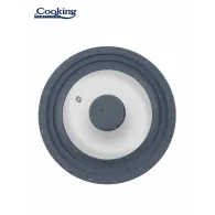 Glass lid with adjustable silicone edge on 3 sizes 22/24/26