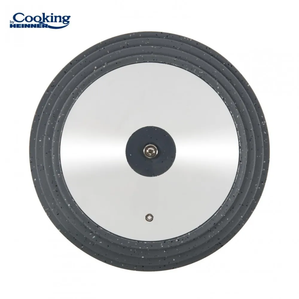 Glass lid with adjustable silicone edge on 3 sizes 22/24/26