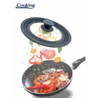 Glass lid with adjustable silicone edge on 3 sizes 22/24/26