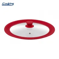 Glass lid with adjustable silicone edge on 3 sizes 28/30/32