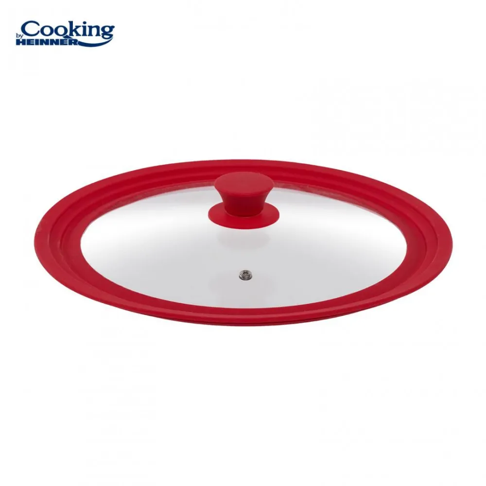 Glass lid with adjustable silicone edge on 3 sizes 28/30/32