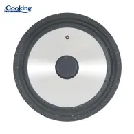 Glass lid with adjustable silicone edge on 3 sizes 28/30/32