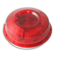 Honeywell strobe inteligent montat pe perete cu lentila rosie si