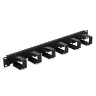 19' cable management panel 1U, 6x inele 70 x 27 mm
