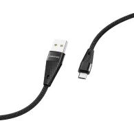 Borofone BU10  / Cablu date USB to MicroUSB, Textil, 2.4A,1.2m, Negru