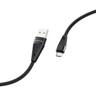 Borofone BU10  / Cablu date USB to MicroUSB, Textil, 2.4A,1.2m, Negru