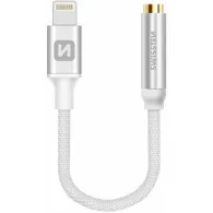Swissten / Adaptor Audio Lightning la Jack 3.5mm, Textil, Lungime 15cm, Argintiu