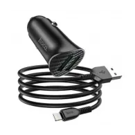 Incarcator Auto cu cablu Lightning HOCO Z39, 2 X USB, Quick Charge, 18W, Negru