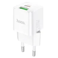 Incarcator Retea USB HOCO N20, Quick Charge, 20W, 1 X USB - 1 X USB Tip-C, Alb