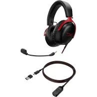 HyperX Cloud III - Gaming Headset (Black Red) Căști Prin cablu Bandă de fixare pe cap USB tip-C Negru, Roşu