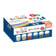 Tempera pentru pictura cu degetul The Littlies, 20ml, 6 culori