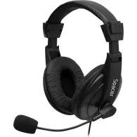 Casti  spacer cu fir standard utilizare multimedia microfon pe brat conectare prin jack 3.5 mm x 2 negru spk-222 (include tv 0.8