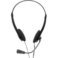 Casti  spacer cu fir standard utilizare multimedia call center microfon pe brat conectare prin jack 3.5 mm x 2 negru spk-223 (in