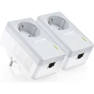 Kit adaptor powerline tp-link tehnologie av  av600 pana la 600mbps 1 port 10/100mbps priza ac 2buc. tl-pa4010pkit (include timbr