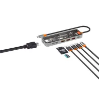 Canyon hub ds-13 7in1 4k usb-c transparent space grey