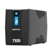 UPS TED Electric TED003942, 900VA / 500W Line Interactive cu 2 iesiri schuko si display LCD