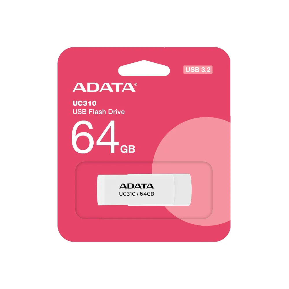 ADATA UC310 memorii flash USB 64 Giga Bites USB Tip-A 3.2 Gen 1 (3.1 Gen 1) Alb