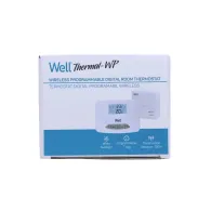 Termostat electronic Well, programabil, wireless, afisaj digital, alb