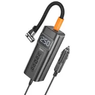 Compresor aer auto Hoco PH55, portabil, pentru priza 12V, ecran digital, negru