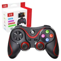 Controller Wireless(V8) Techsuit, Bluetooth V4.0, 2.4G, 400mAh, Red