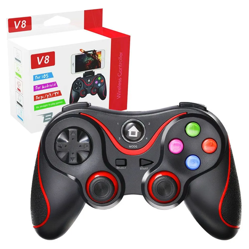 Controller Wireless(V8) Techsuit, Bluetooth V4.0, 2.4G, 400mAh, Red