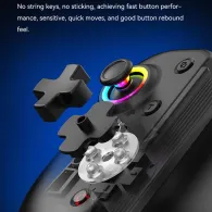 Controller Wireless Techsuit (BSP-D8 Pro) pentru telefon, tablete (Android, iOS, PS4), Bluetooth, RGB Lights, 400mAh, negru