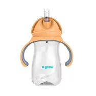 Cana cu pai tritan orange 300ml u-grow
