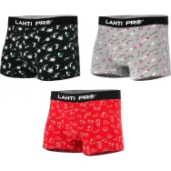 Set 3 boxeri barbati cu model negru-gri-rosu - 2xl