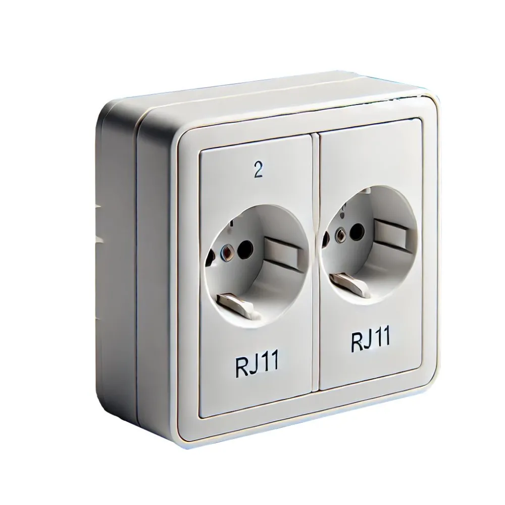 Vimar priza modulara telefon dubla distributie 2xrj11 alb