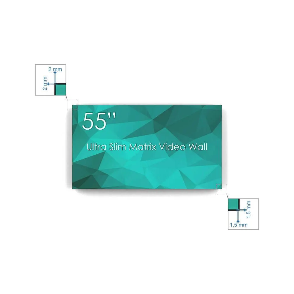 Pachet format din 2 x  display 55 ultra matrix videowall full hd bezel 3.5mm