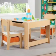 Set masuta si 2 scaune  lemn natur u-grow