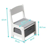 Set masuta si 2 scaune  alb mdf u-grow