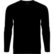 Tricou bumbac subtire cu maneca lunga / negru - s