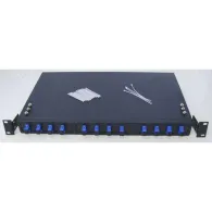 Patch panel optic odf 19/1u echipat frontal cu 12 adaptori