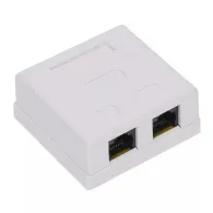 Priza telefon, UTP+, Cat5, dubla, alb