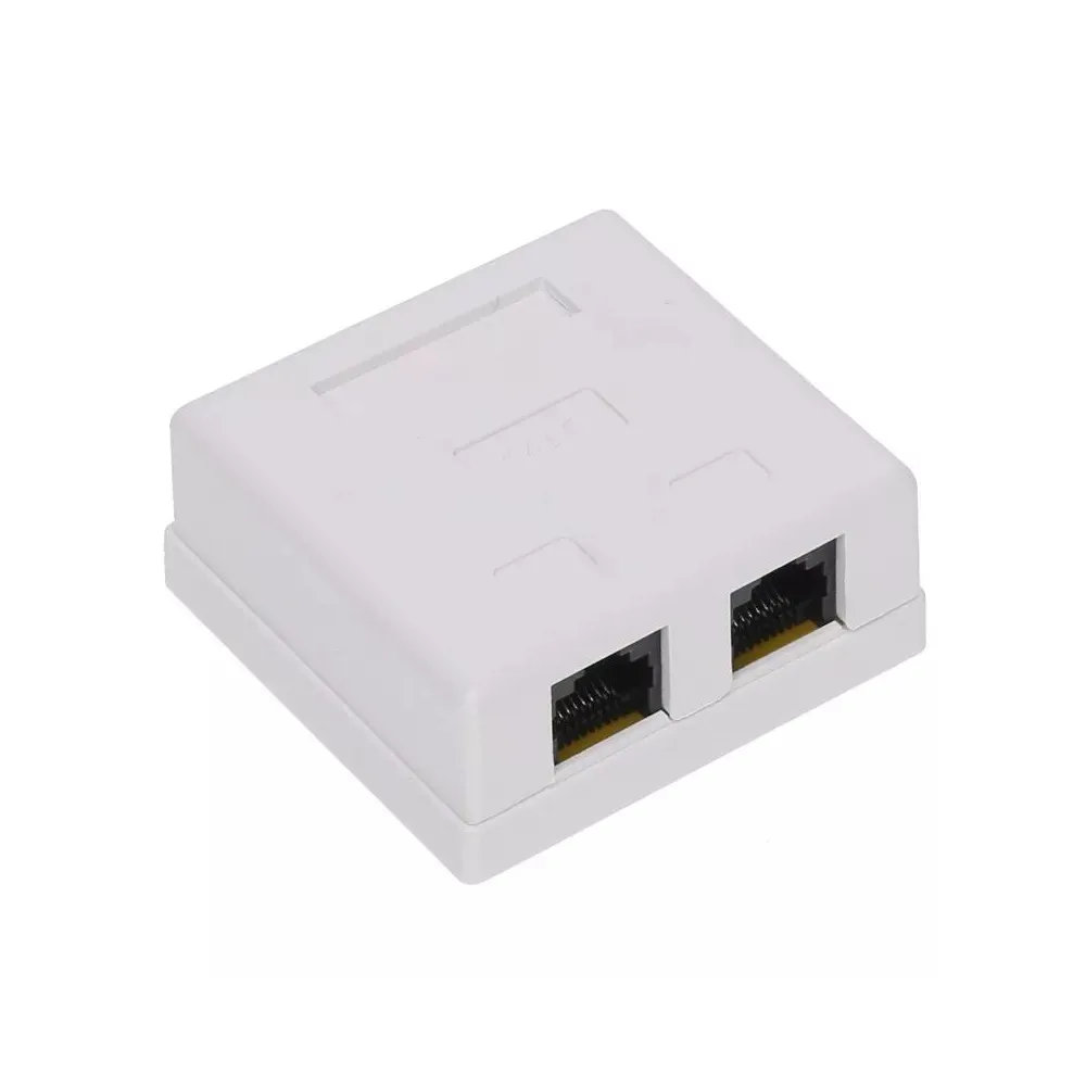 Priza telefon, UTP+, Cat5, dubla, alb