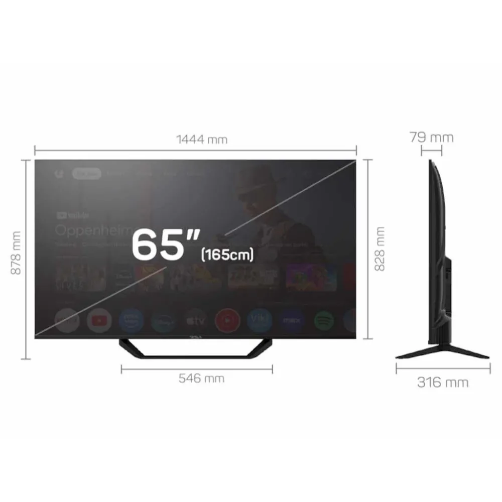 Tesla google tv dled 65e655bus 165 cm uhd blackdvb