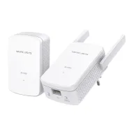 Kit powerline wi-fi gigabit mercusys wi-fi de 300 mbps 2.4ghz tehnologie av2 av1000 pana la 1000 mbps rj-45 x 1 porturi 10/100/1