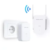 Kit powerline wi-fi gigabit mercusys wi-fi de 300 mbps 2.4ghz tehnologie av2 av1000 pana la 1000 mbps rj-45 x 1 porturi 10/100/1