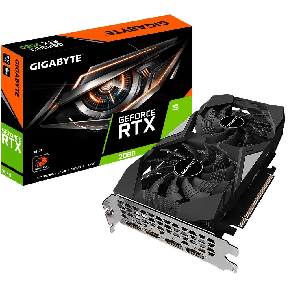 Placa video Gigabyte GeForce RTX 2060 D6 6GB GDDR6 192-bit Gigabyte - 1