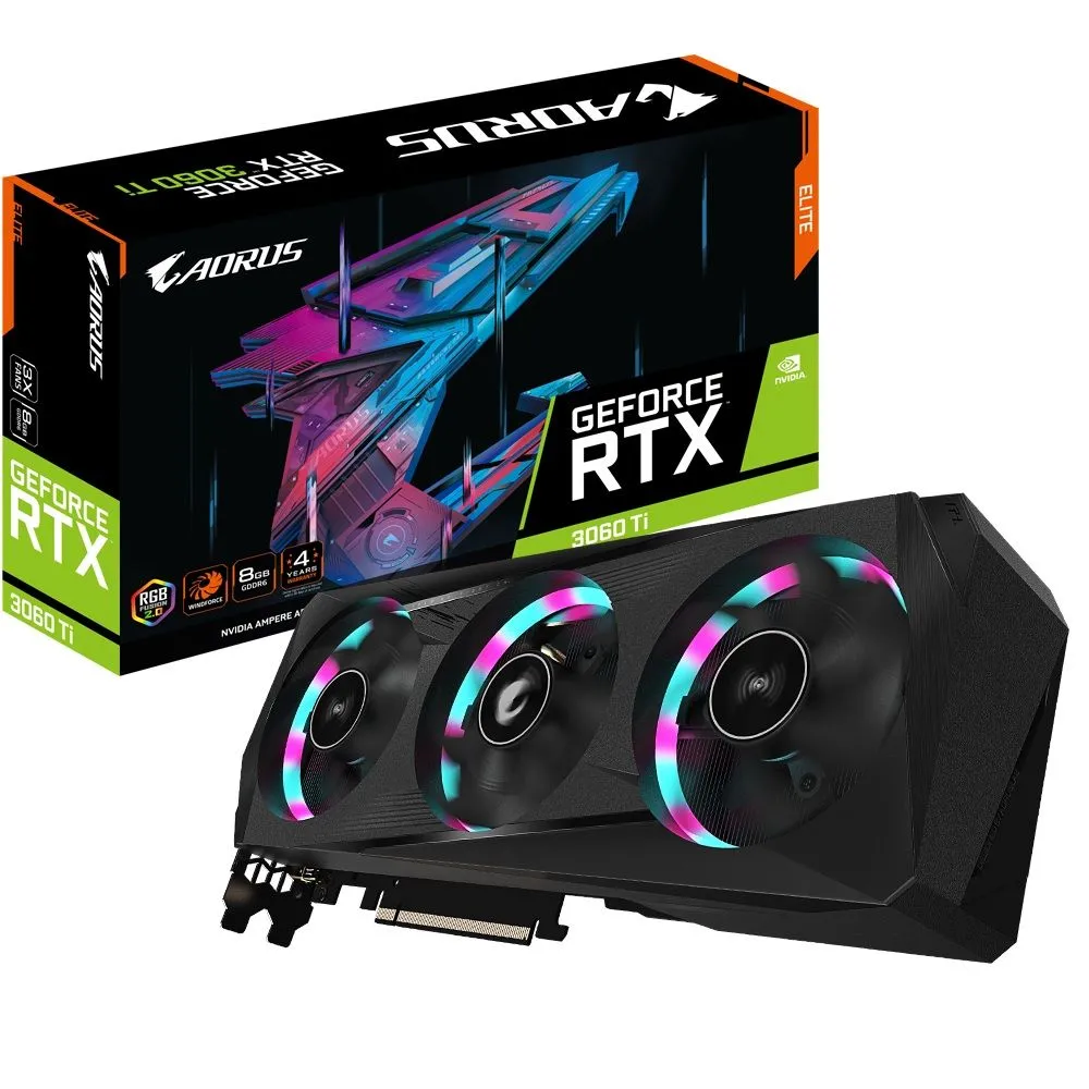 Placa video Gigabyte Aorus GeForce RTX 3060 TI Elite 8GB Gigabyte - 1