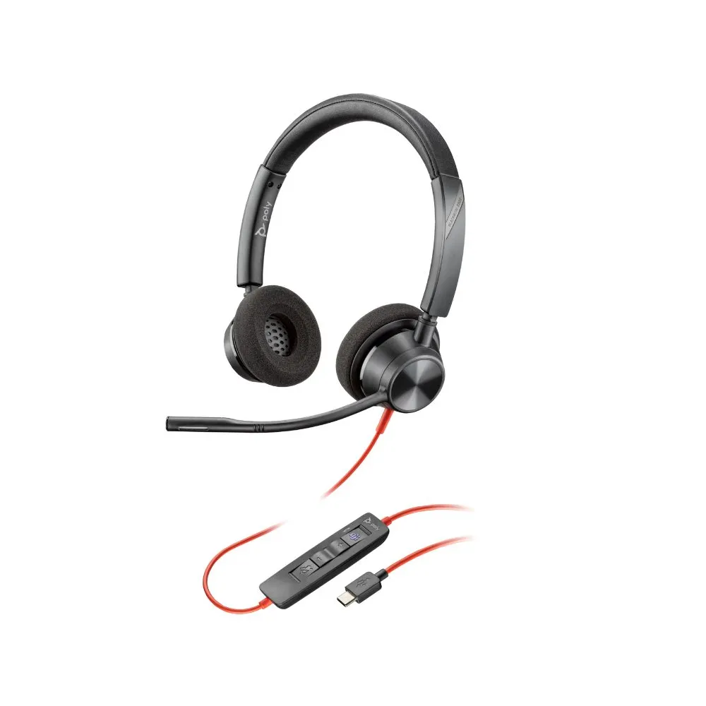 Poly Căști USB-C Blackwire 3320 stereo Microsoft Teams Certified + adaptor USB-C/A