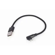 Gembird cc-usb2-amlml-0.2m angled 8-pin usb charging-data cable 0.2 m black